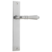 Sarlat Rectangular Lever Latch Set, Brushed Chrome