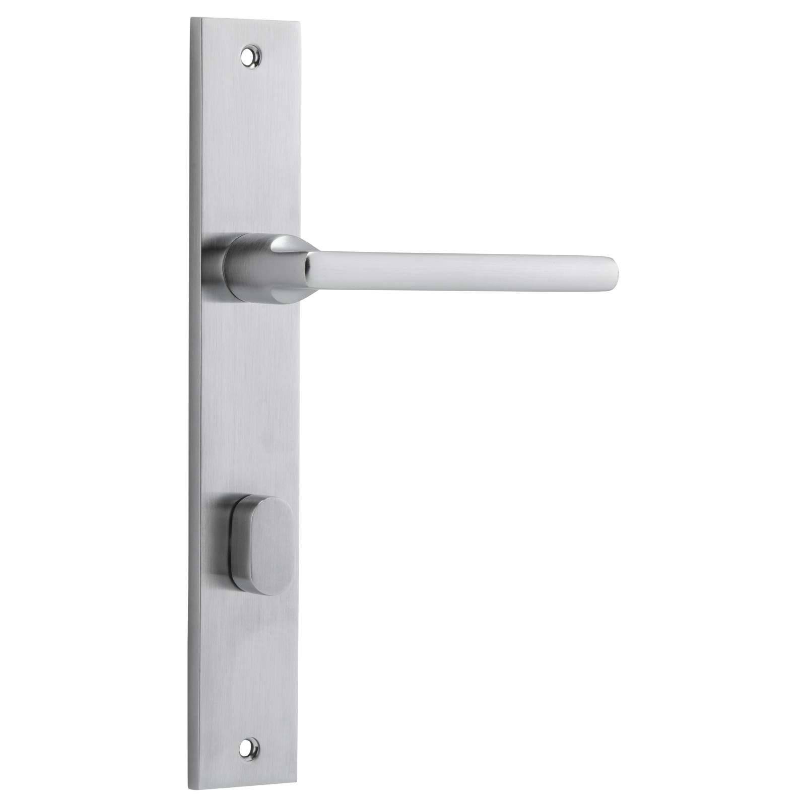 Baltimore Rect 85mm Privacy Lever Set, Brushed Chrome