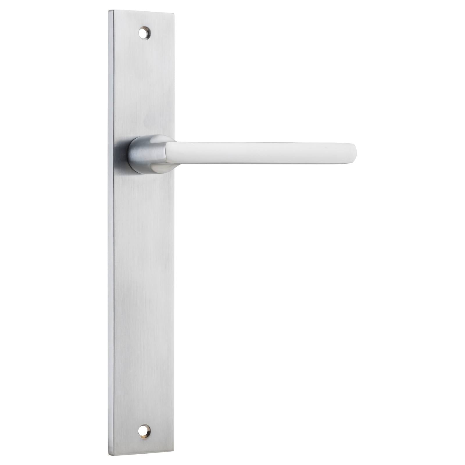 Baltimore Rect Lever Latch Set, Brushed Chrome