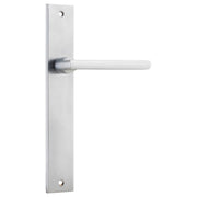 Baltimore Rect Lever Latch Set, Brushed Chrome