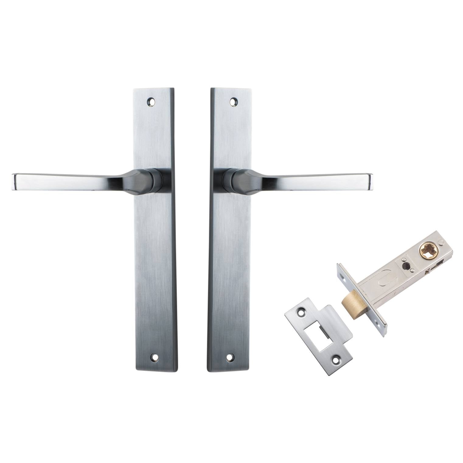 Annecy Lever Rectangular Backplate Passage Kit Brushed Chrome