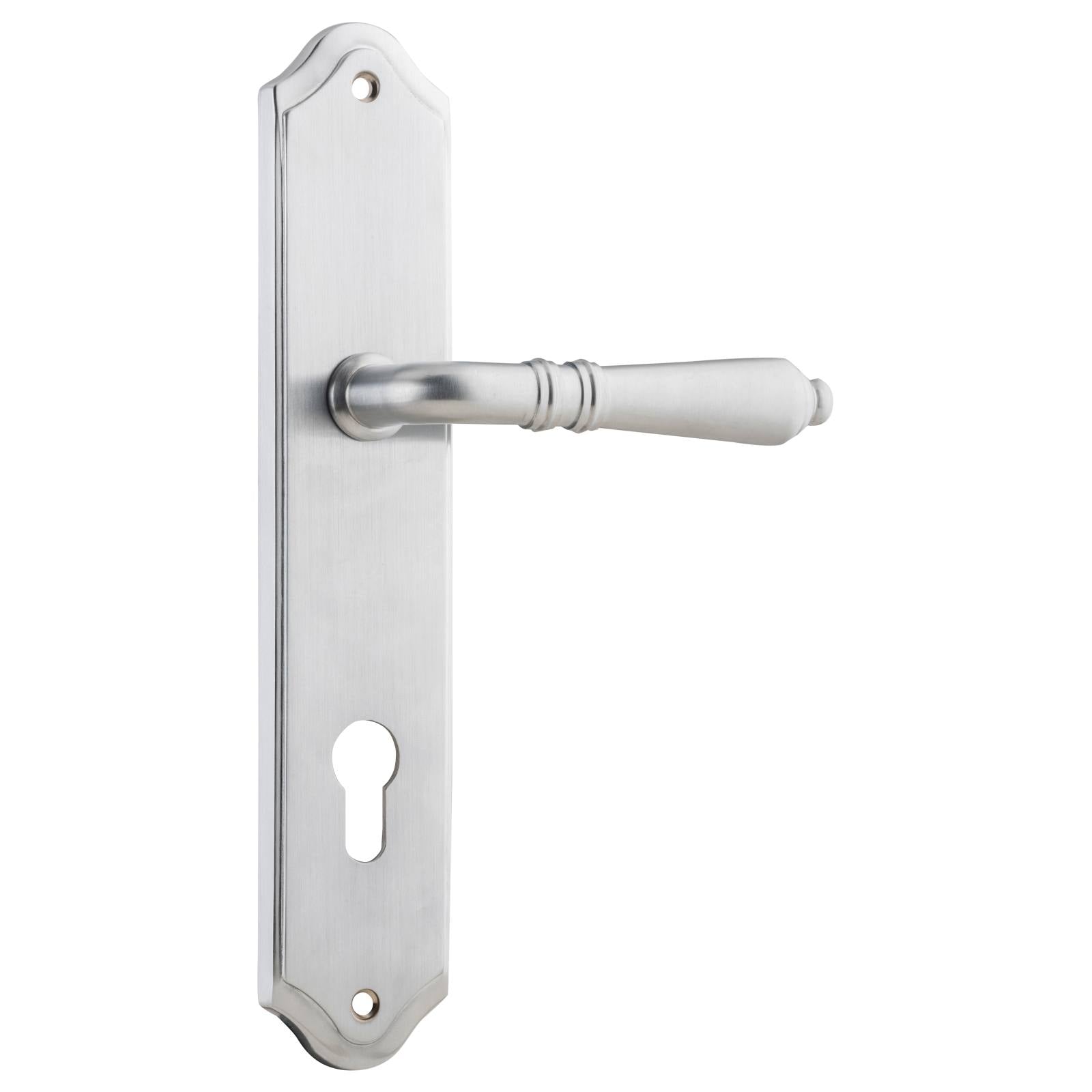 Sarlat Shouldered 85mm Euro Lever Set, Satin CH