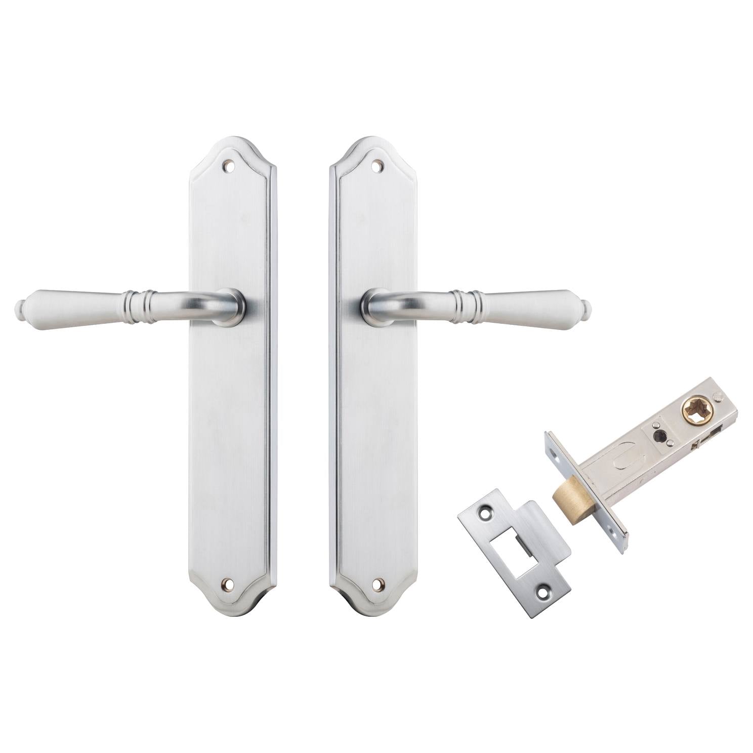 Sarlat Lever Shouldered Backplate Passage Kit Brushed Chrome