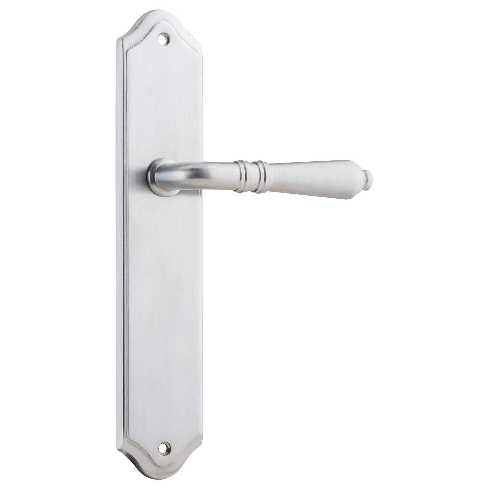 Sarlat Shouldered Lever Latch Set, Brushed Chrome