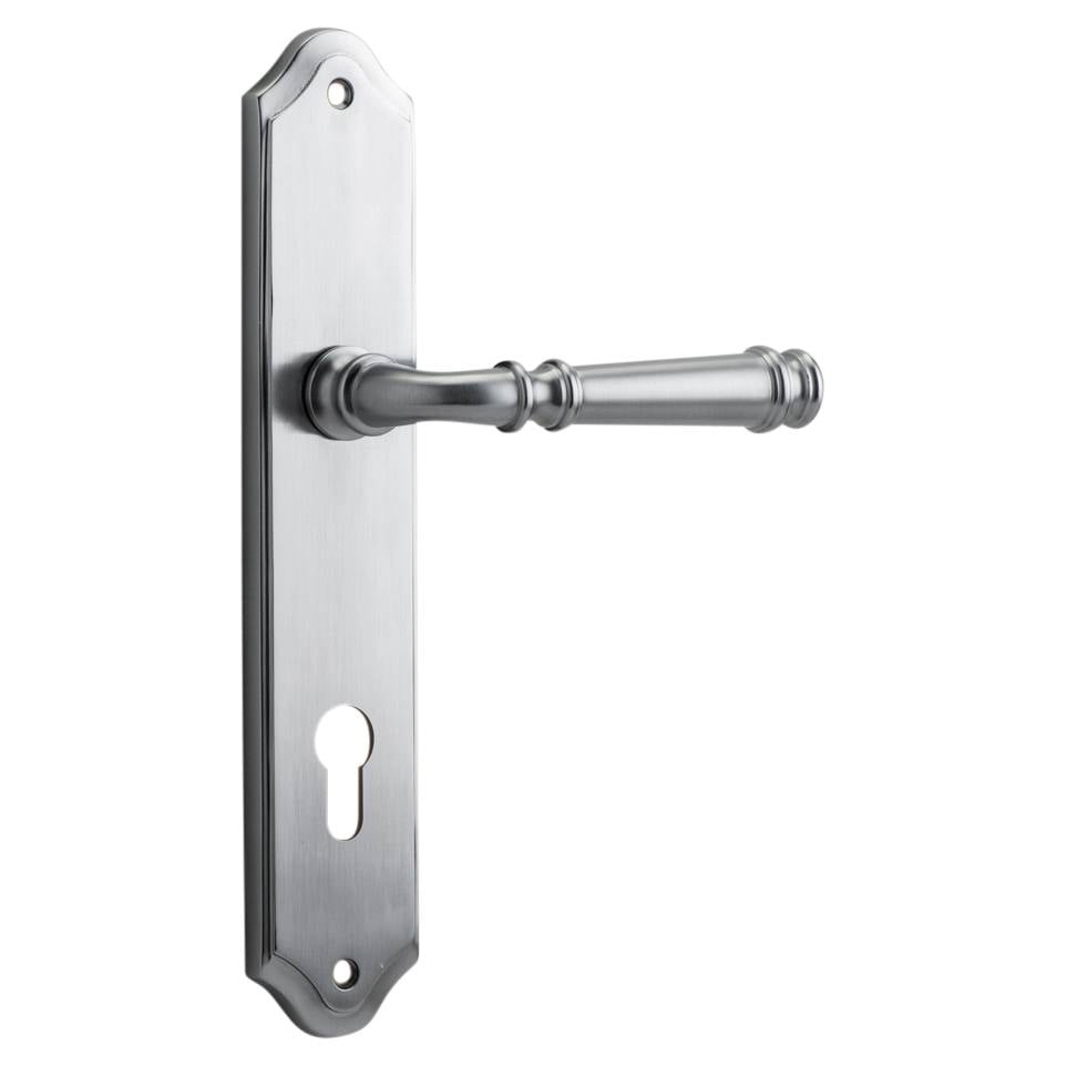 Verona Lever - Shouldered Backplate with Euro 85mm Pitch Brushed Chrome