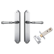 Verona Lever Shouldered Backplate Passage Kit Brushed Chrome