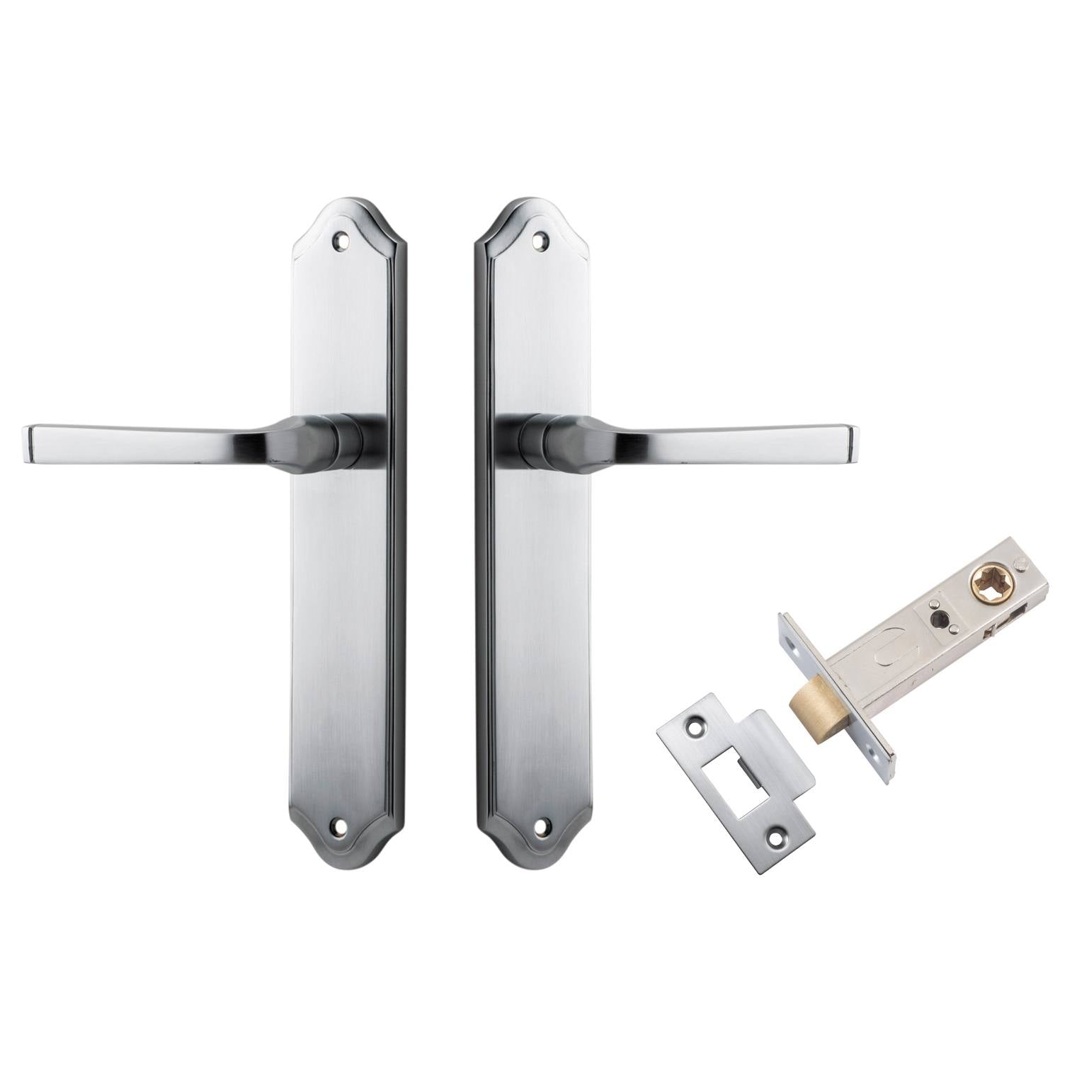Annecy Lever Shouldered Backplate Passage Kit Brushed Chrome