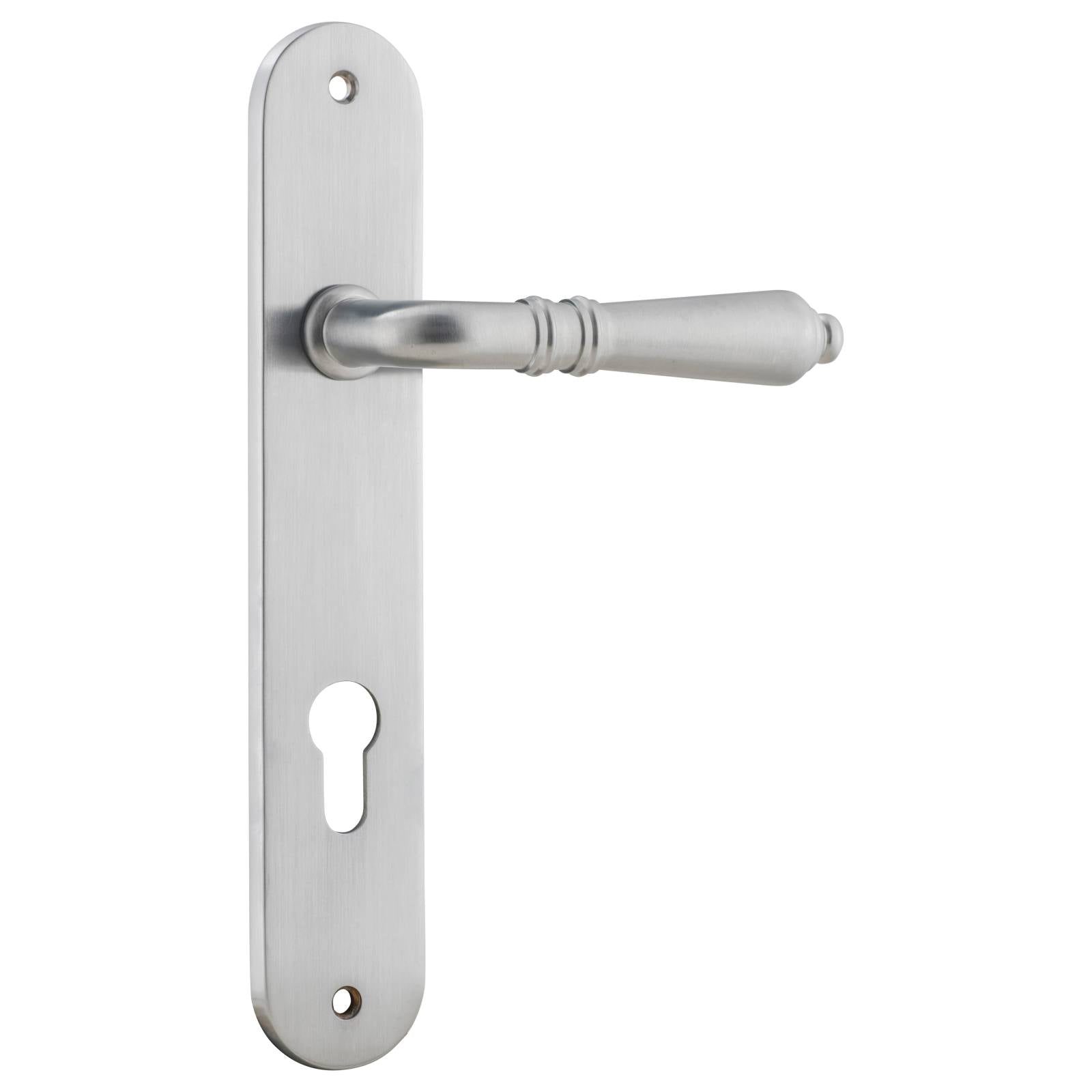 Sarlat Oval 85mm Euro Lever Set, Brushed Chrome