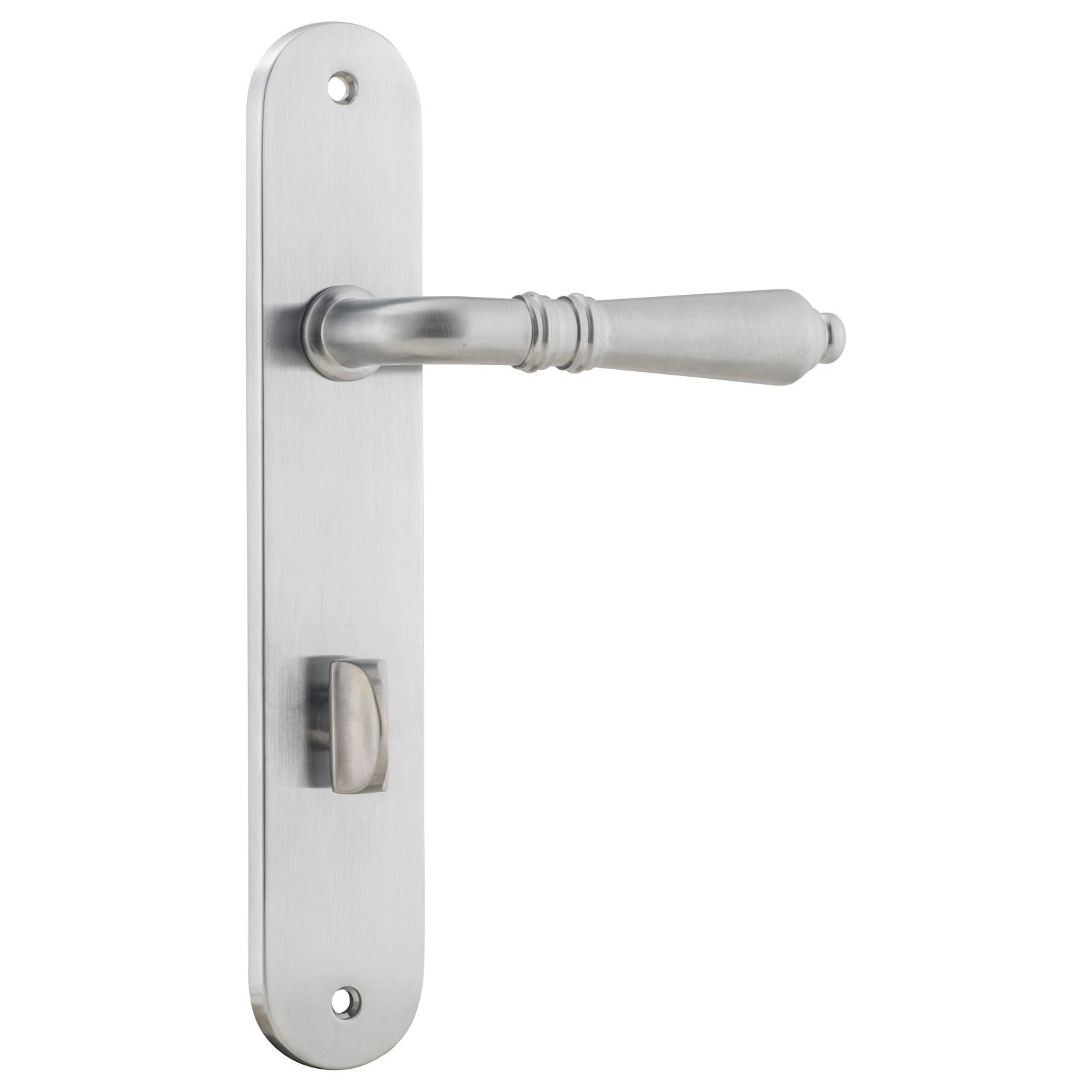 Sarlat Oval 85mm Privacy Lever Set, Brushed Chrome