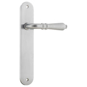 Sarlat Oval Lever Latch Set, Brushed Chrome
