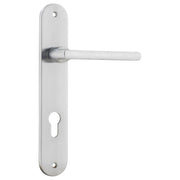 Baltimore Oval 85mm Euro Lever Set, Brushed Chrome