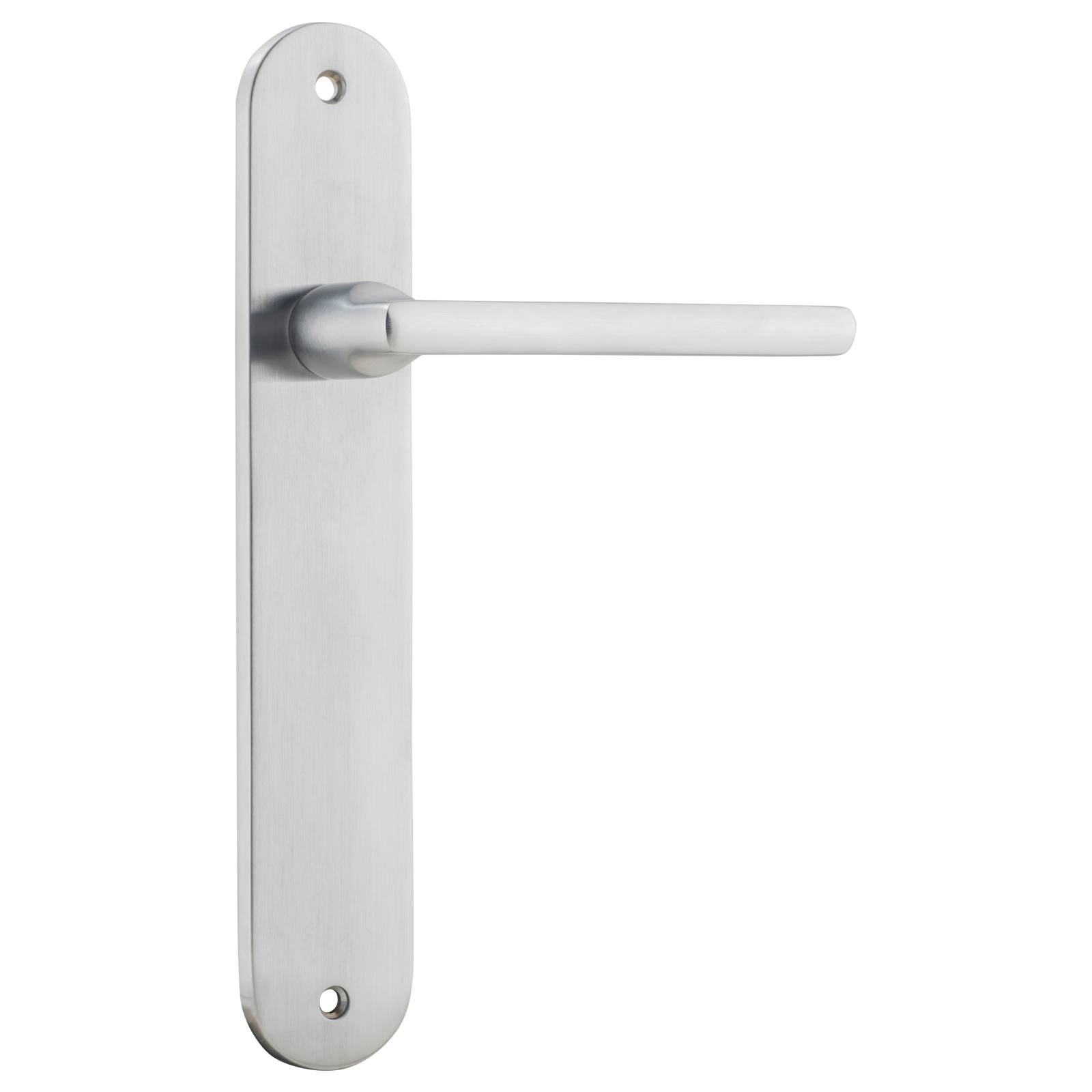 Baltimore Oval Lever Latch Set, Brushed Chrome