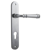 Verona Lever Oval Backplate Brushed Chrome