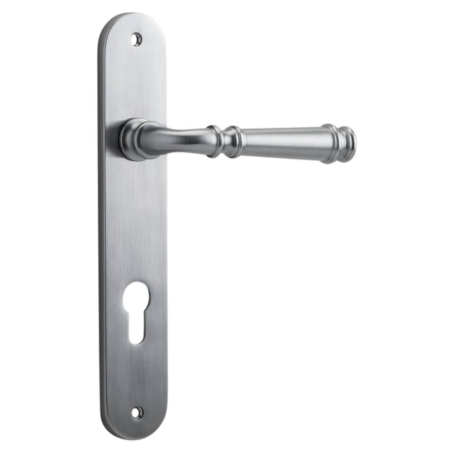 Verona Lever Oval Backplate Brushed Chrome