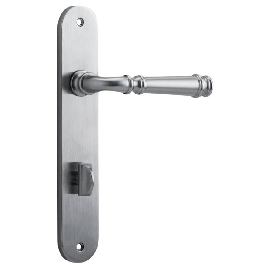 Verona Lever Oval Backplate Brushed Chrome