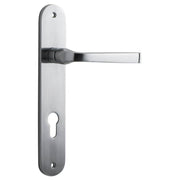 Annecy Oval 85mm Euro Lever Set Brushed Chrome