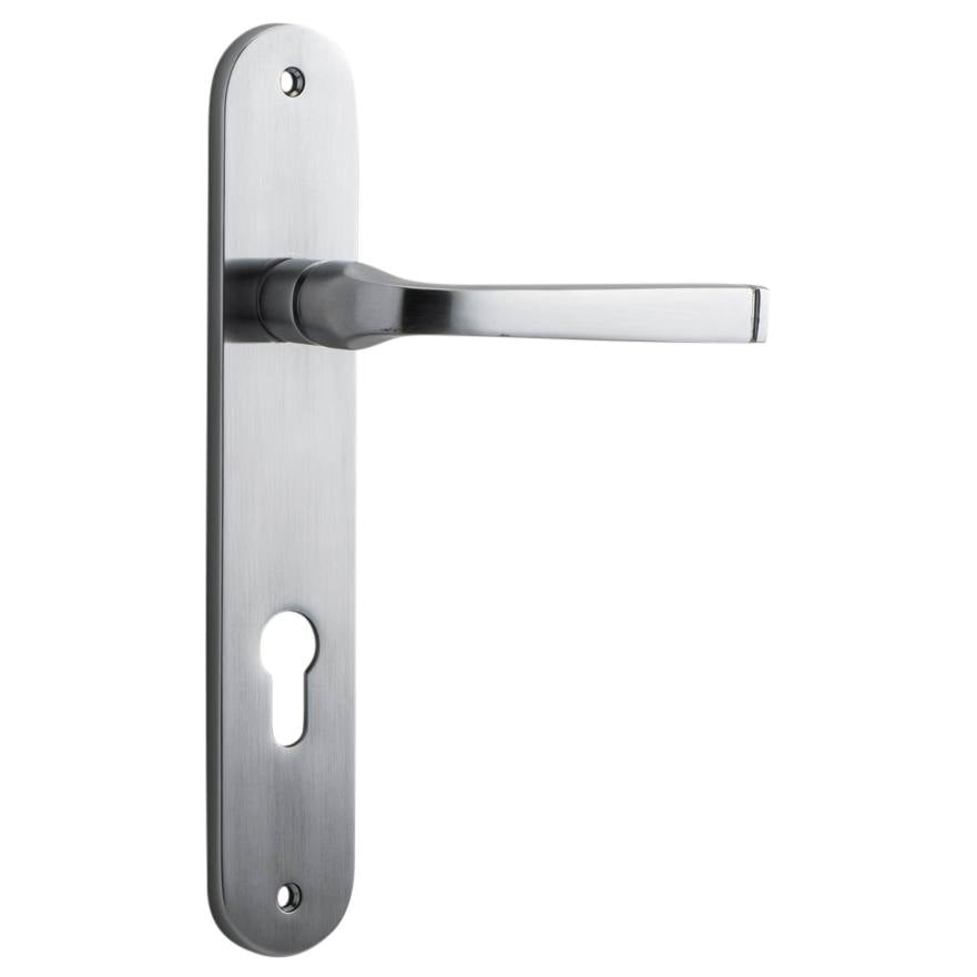 Annecy Oval 85mm Euro Lever Set Brushed Chrome