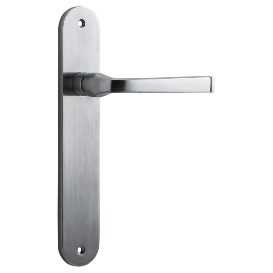 Annecy Lever Oval Backplate Brushed Chrome