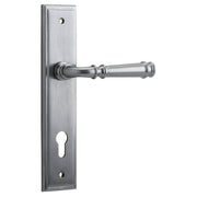 Verona Lever Stepped Backplate Brushed Chrome