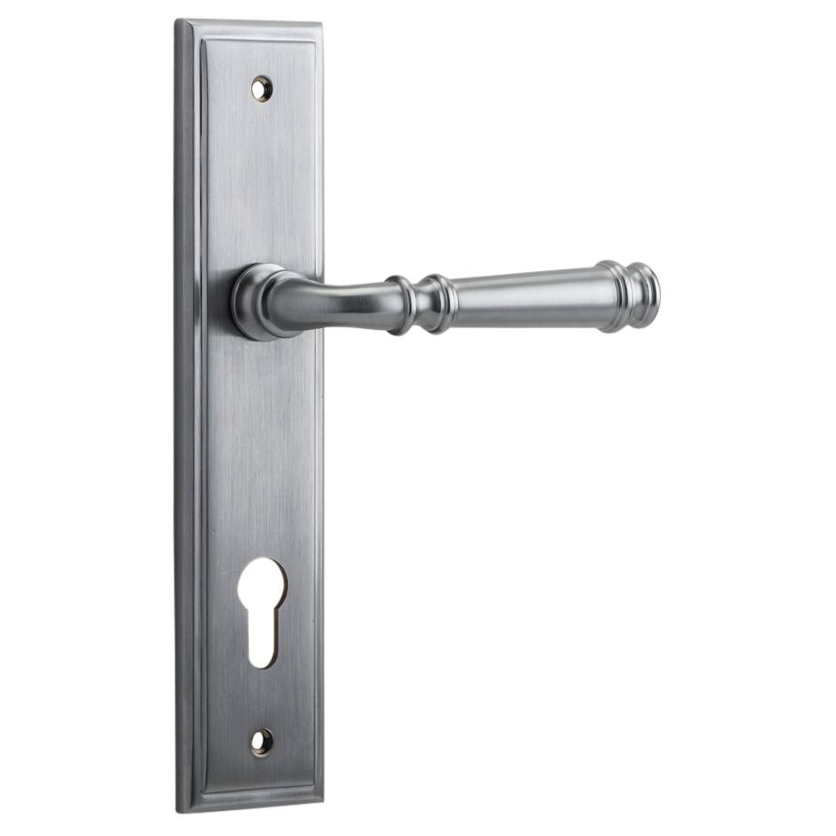 Verona Lever Stepped Backplate Brushed Chrome