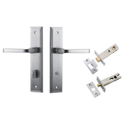 Annecy Lever Stepped Backplate Privacy Kit w Privacy Turn Brushed Chrome