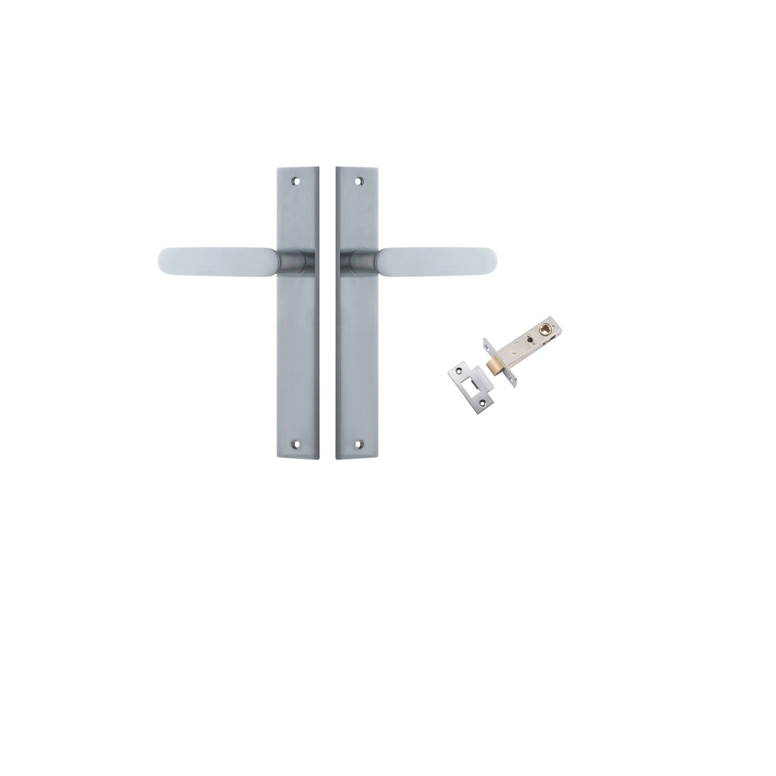 Bronte Lever Rectangular Backplate Passage Kit Brushed Chrome