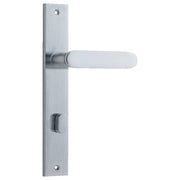 Bronte Lever Brushed Chrome Rectangular Backplate