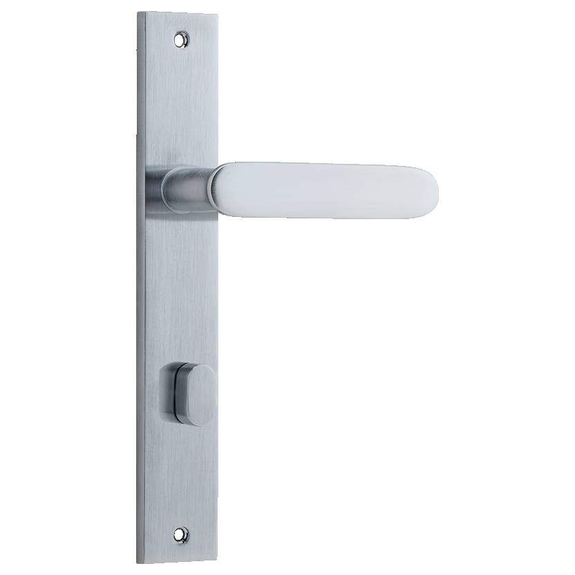 Bronte Lever Brushed Chrome Rectangular Backplate