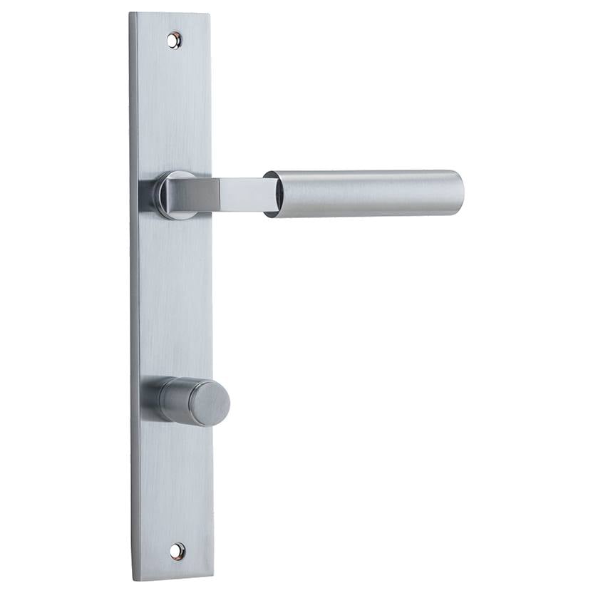 Berlin Lever Brushed Chrome Rectangular Backplate