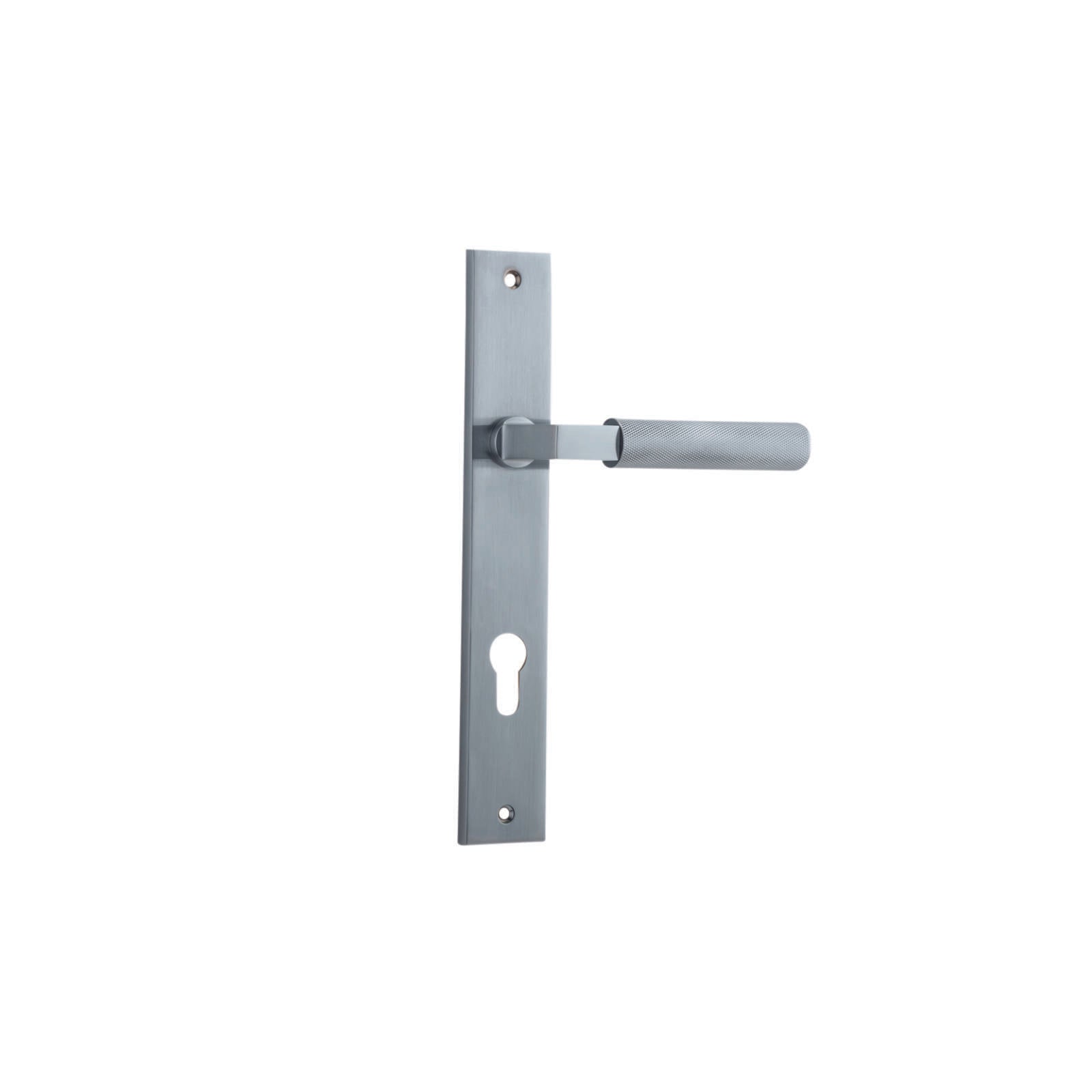 Brunswick Lever Brushed Chrome Rectangular Backplate