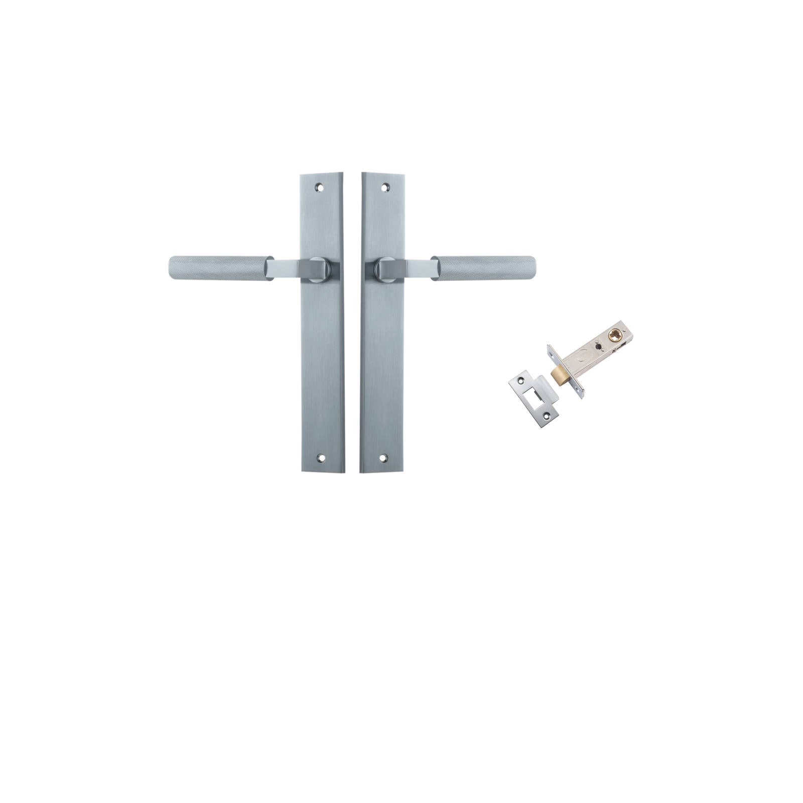 Brunswick Lever Rectangular Backplate Passage Kit Brushed Chrome