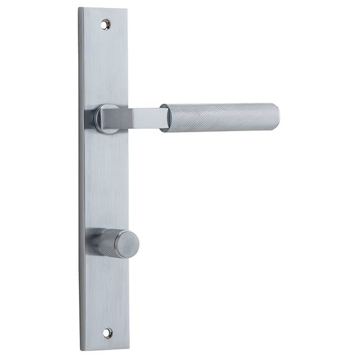 Brunswick Lever Brushed Chrome Rectangular Backplate