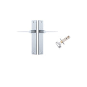 Como Lever Rectangular Backplate Passage Kit Brushed Chrome