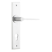 Como Lever Brushed Chrome Chamfered Backplate