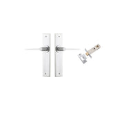 Como Lever Chamfered Backplate Passage Kit Brushed Chrome