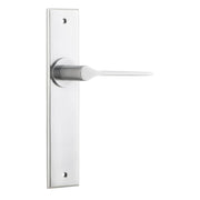 Como Lever Brushed Chrome Chamfered Backplate