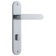 Bronte Lever Brushed Chrome Oval Backplate