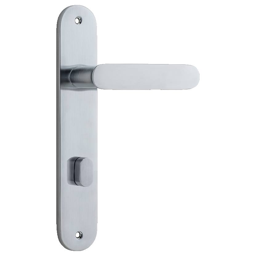 Bronte Lever Brushed Chrome Oval Backplate