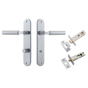 Berlin Lever Oval Backplate Privacy Kit Brushed Chrome