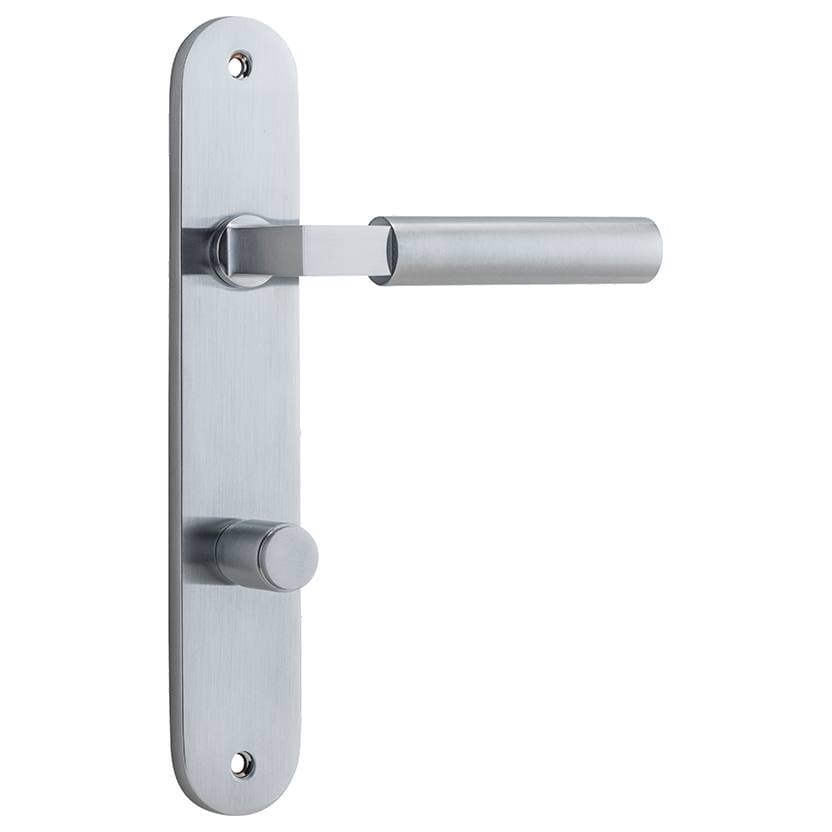 Berlin Lever Brushed Chrome Oval Backplate