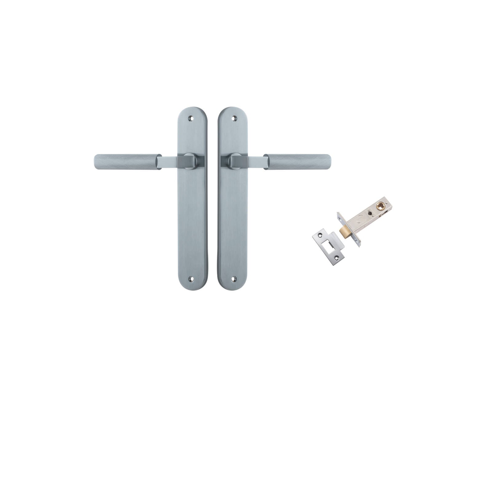 Brunswick Lever Oval Backplate Passage Kit Brushed Chrome