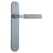 Brunswick Lever Brushed Chrome Oval Backplate