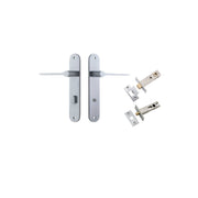 Como Lever Oval Backplate Privacy Kit Brushed Chrome