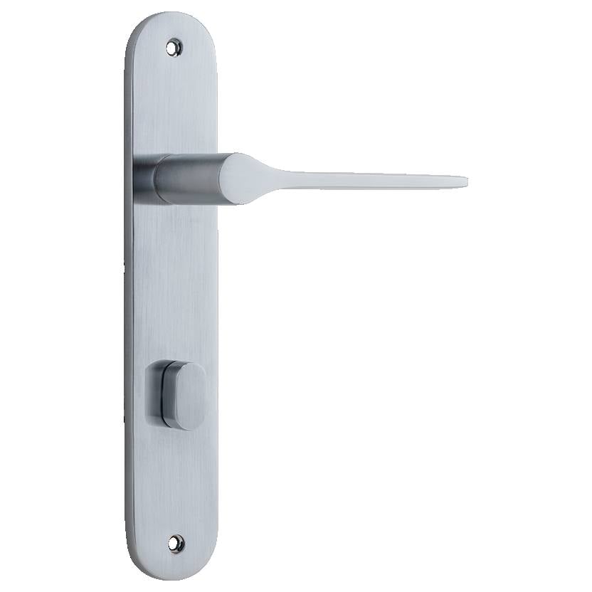 Como Lever Brushed Chrome Oval Backplate