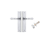 Sarlat Lever Chamfered Backplate Passage Kit Brushed Chrome