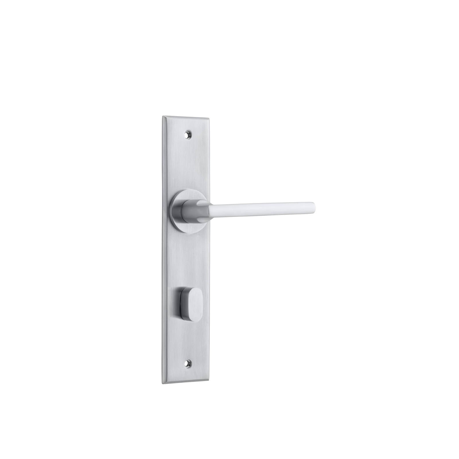 Baltimore Lever Brushed Chrome Chamfered Backplate