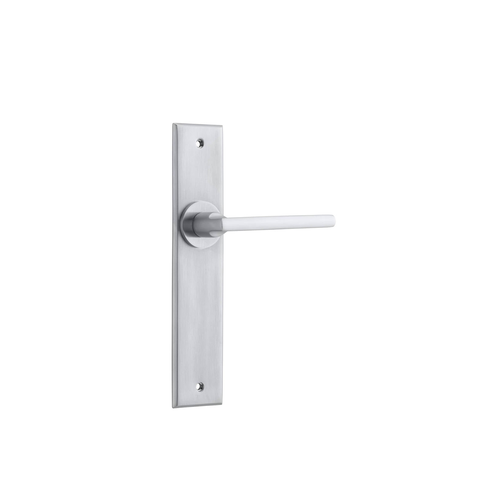 Baltimore Lever Brushed Chrome Chamfered Backplate