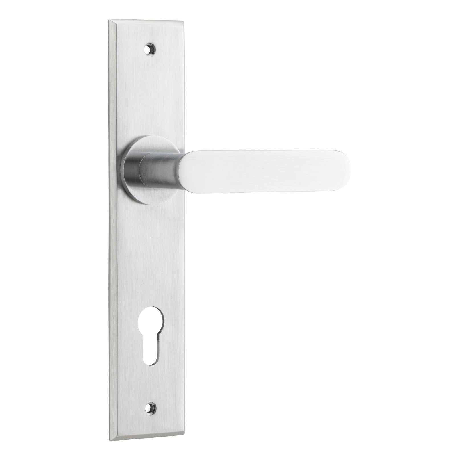 Bronte Lever Brushed Chrome Chamfered Backplate