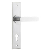 Bronte Lever Brushed Chrome Chamfered Backplate