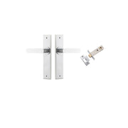 Bronte Lever Chamfered Backplate Passage Kit Brushed Chrome